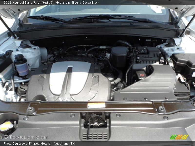 Moonstone Silver / Cocoa Black 2012 Hyundai Santa Fe Limited V6