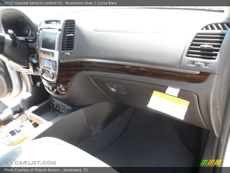 Moonstone Silver / Cocoa Black 2012 Hyundai Santa Fe Limited V6