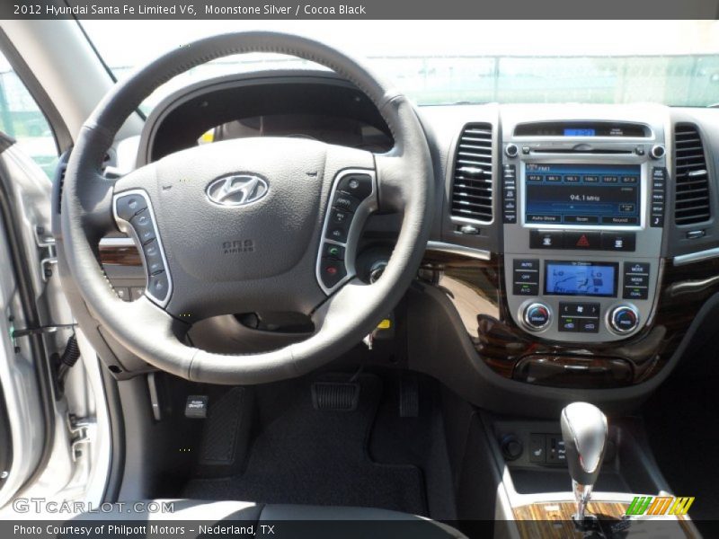 Moonstone Silver / Cocoa Black 2012 Hyundai Santa Fe Limited V6