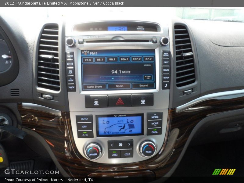 Moonstone Silver / Cocoa Black 2012 Hyundai Santa Fe Limited V6