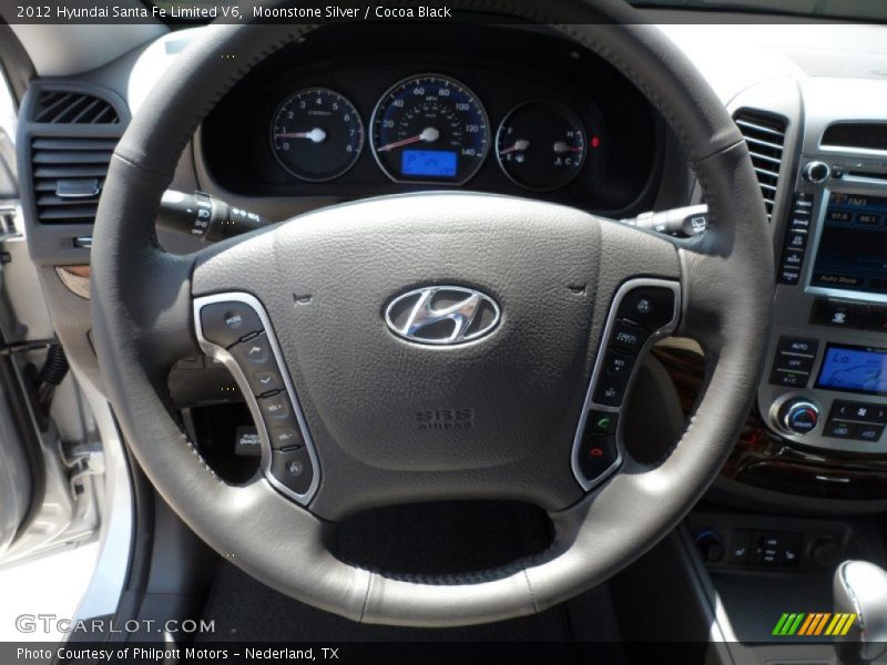 Moonstone Silver / Cocoa Black 2012 Hyundai Santa Fe Limited V6