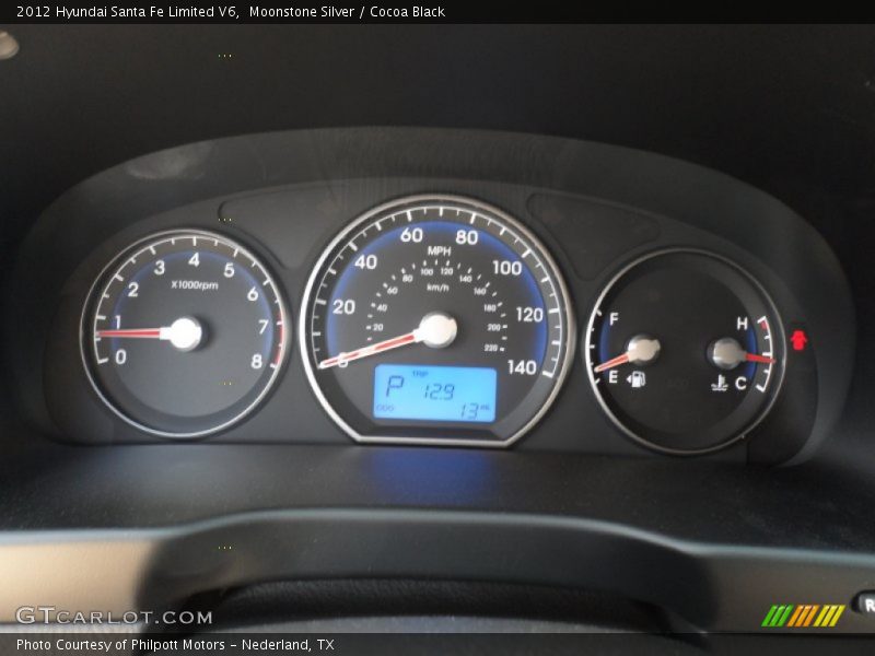 Moonstone Silver / Cocoa Black 2012 Hyundai Santa Fe Limited V6