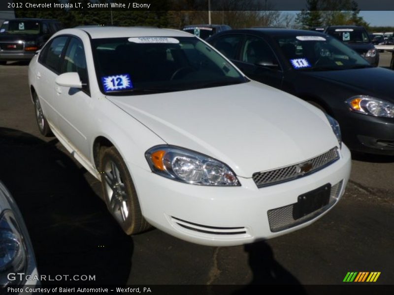 Summit White / Ebony 2012 Chevrolet Impala LT