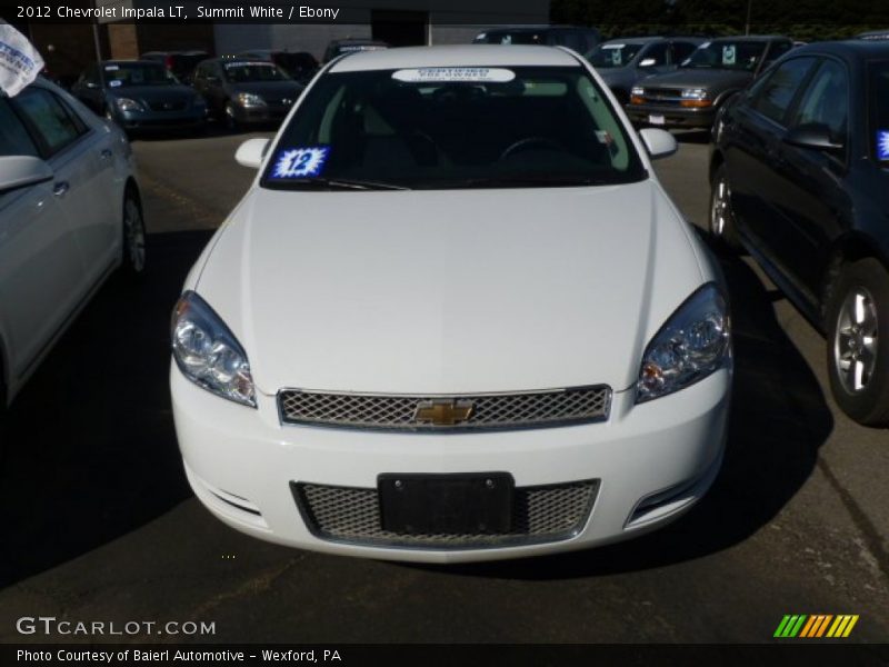Summit White / Ebony 2012 Chevrolet Impala LT