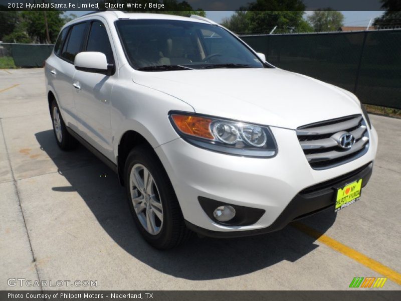 Glacier White / Beige 2012 Hyundai Santa Fe Limited