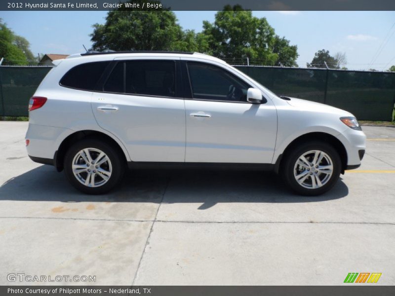 Glacier White / Beige 2012 Hyundai Santa Fe Limited