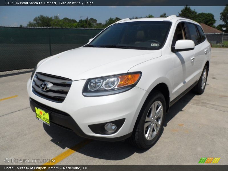 Glacier White / Beige 2012 Hyundai Santa Fe Limited