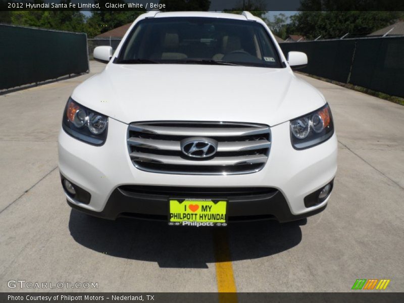 Glacier White / Beige 2012 Hyundai Santa Fe Limited