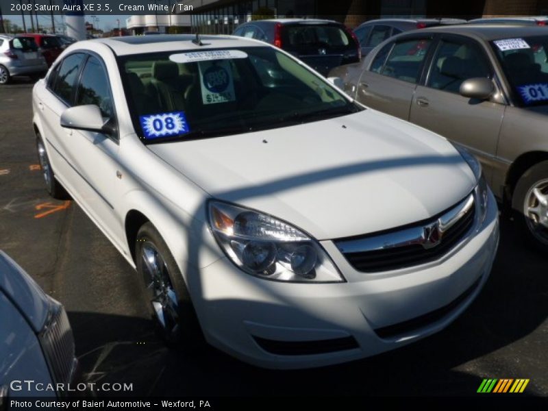 Cream White / Tan 2008 Saturn Aura XE 3.5