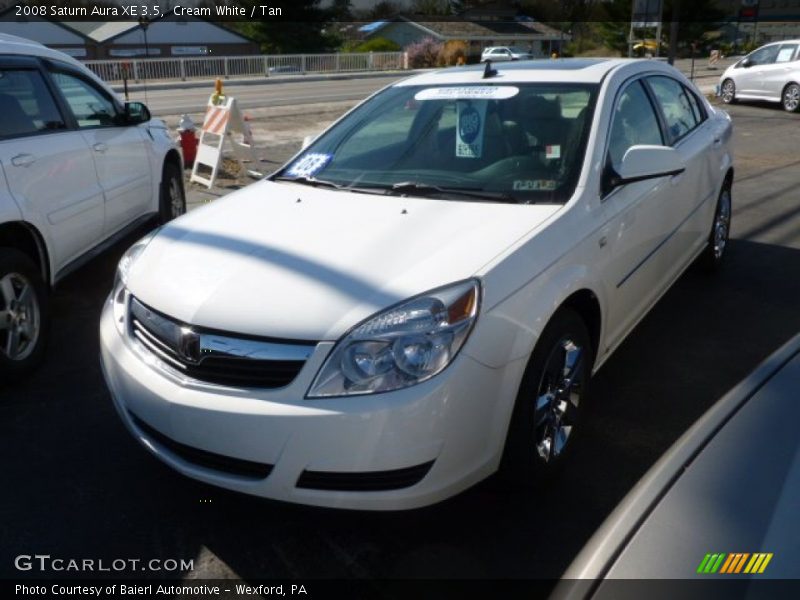 Cream White / Tan 2008 Saturn Aura XE 3.5