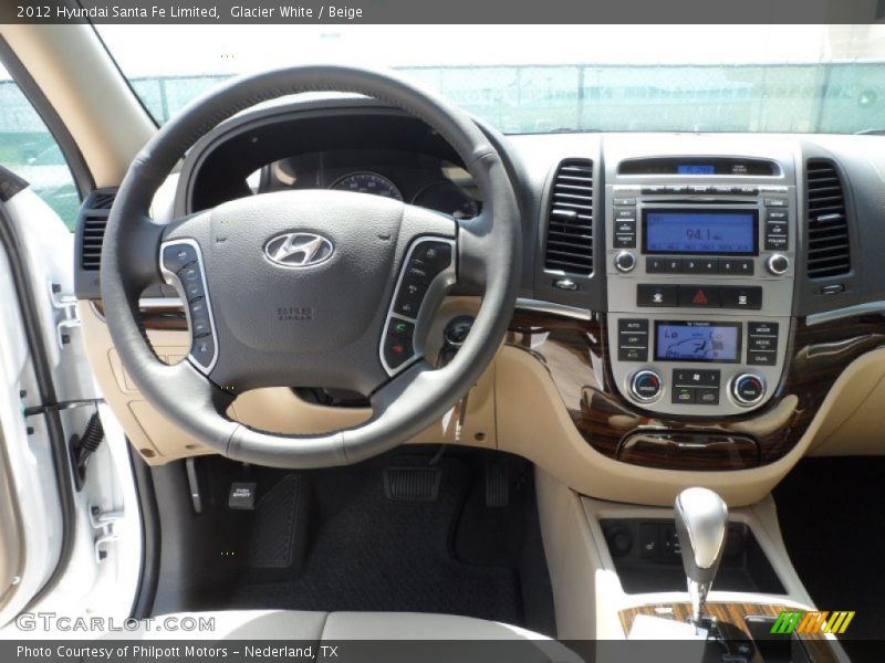 Glacier White / Beige 2012 Hyundai Santa Fe Limited