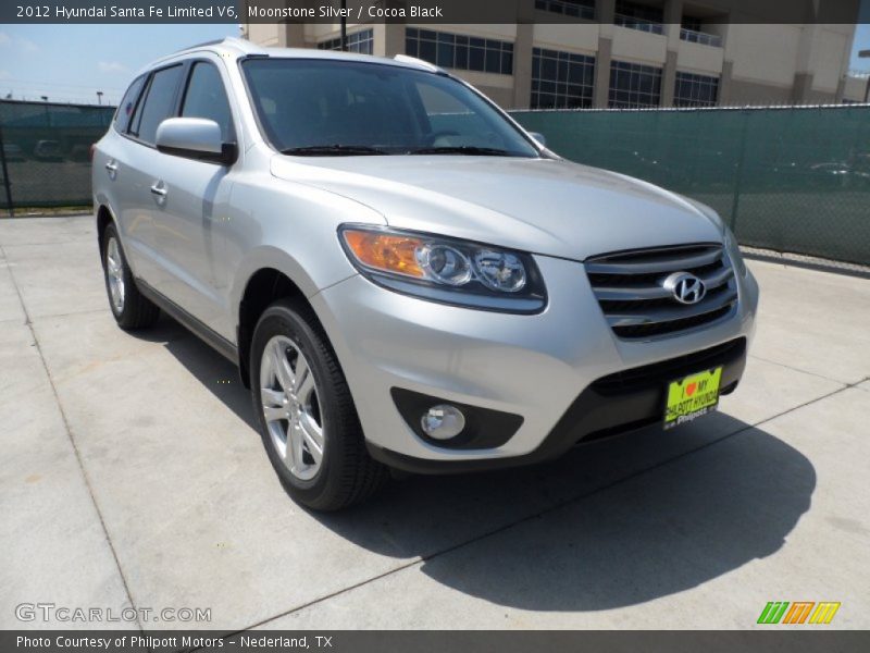 Moonstone Silver / Cocoa Black 2012 Hyundai Santa Fe Limited V6
