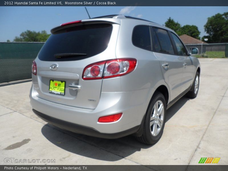 Moonstone Silver / Cocoa Black 2012 Hyundai Santa Fe Limited V6