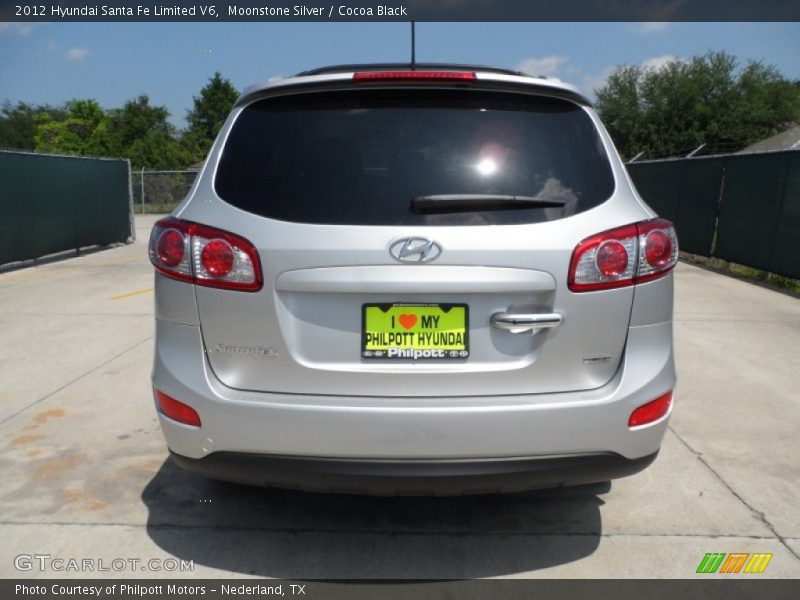 Moonstone Silver / Cocoa Black 2012 Hyundai Santa Fe Limited V6