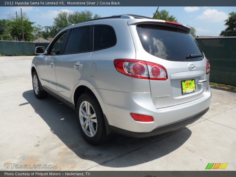Moonstone Silver / Cocoa Black 2012 Hyundai Santa Fe Limited V6