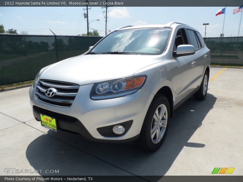 Moonstone Silver / Cocoa Black 2012 Hyundai Santa Fe Limited V6