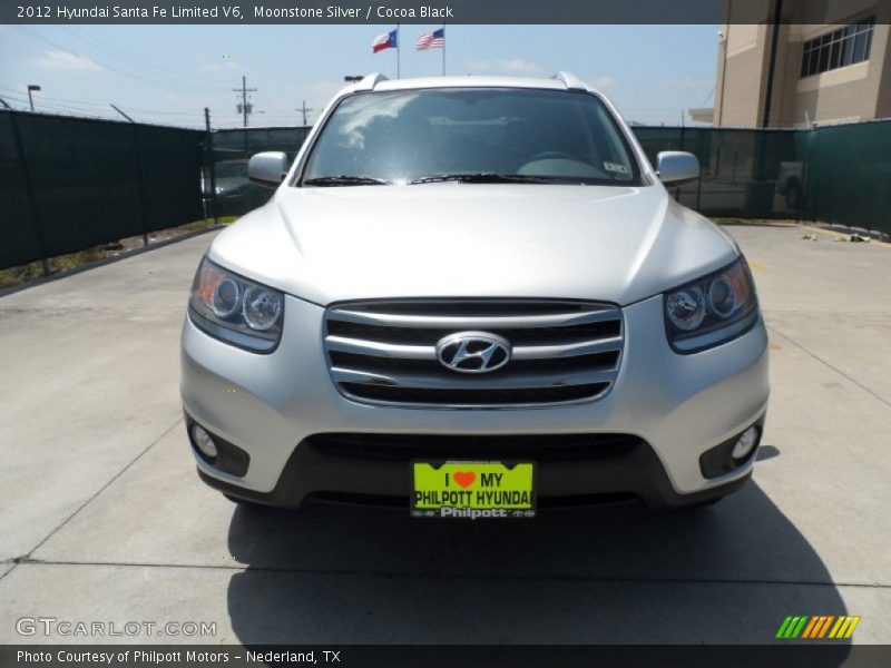 Moonstone Silver / Cocoa Black 2012 Hyundai Santa Fe Limited V6
