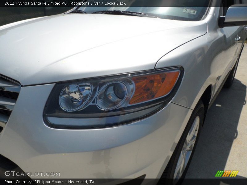Moonstone Silver / Cocoa Black 2012 Hyundai Santa Fe Limited V6