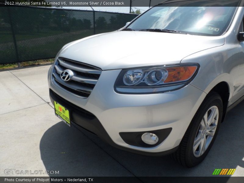 Moonstone Silver / Cocoa Black 2012 Hyundai Santa Fe Limited V6