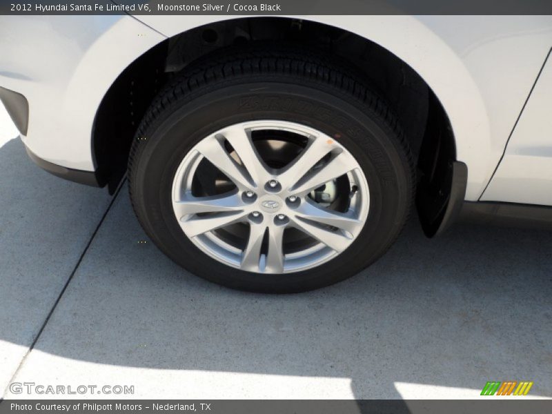 Moonstone Silver / Cocoa Black 2012 Hyundai Santa Fe Limited V6