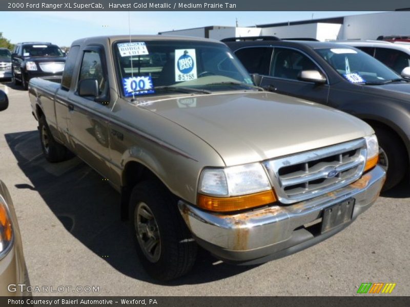 Harvest Gold Metallic / Medium Prairie Tan 2000 Ford Ranger XL SuperCab