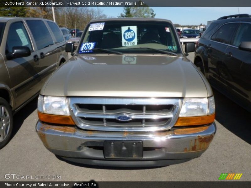 Harvest Gold Metallic / Medium Prairie Tan 2000 Ford Ranger XL SuperCab