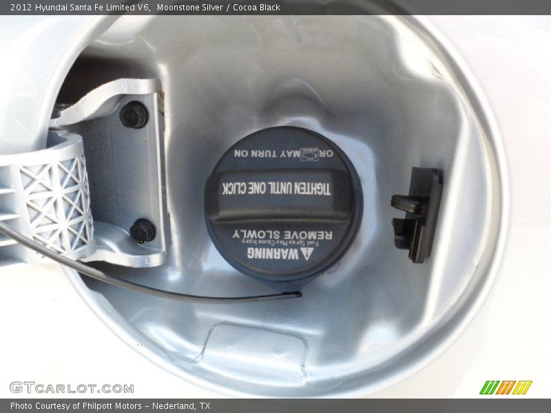 Moonstone Silver / Cocoa Black 2012 Hyundai Santa Fe Limited V6