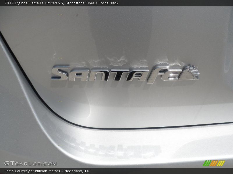 Moonstone Silver / Cocoa Black 2012 Hyundai Santa Fe Limited V6