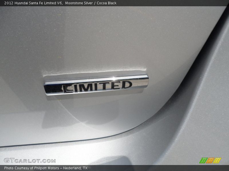 Moonstone Silver / Cocoa Black 2012 Hyundai Santa Fe Limited V6