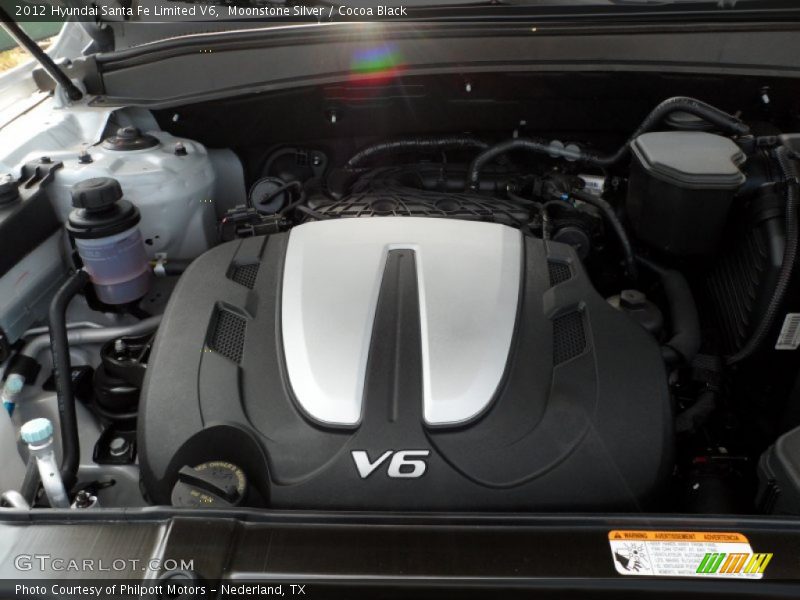Moonstone Silver / Cocoa Black 2012 Hyundai Santa Fe Limited V6