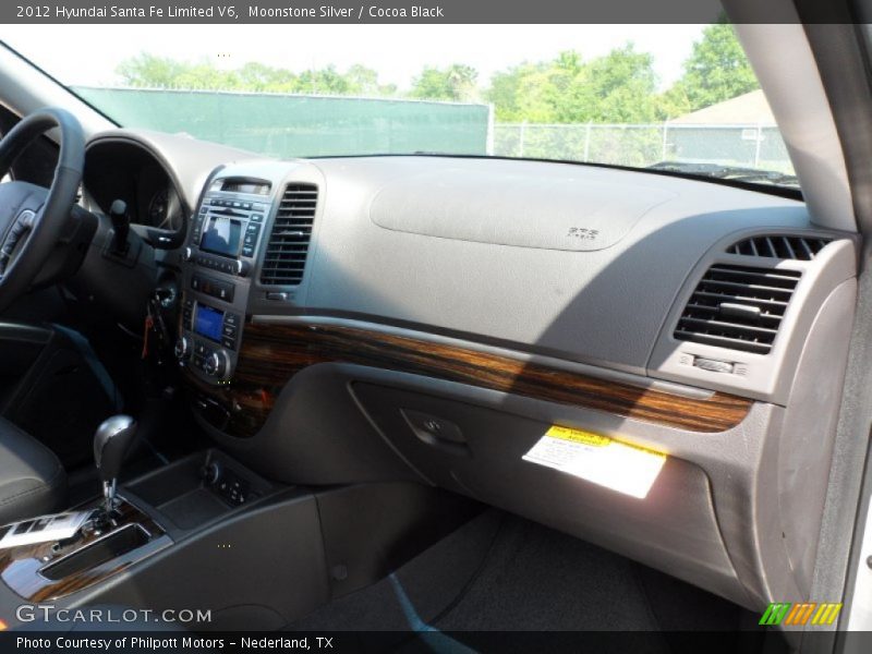 Moonstone Silver / Cocoa Black 2012 Hyundai Santa Fe Limited V6