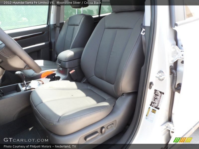 Moonstone Silver / Cocoa Black 2012 Hyundai Santa Fe Limited V6