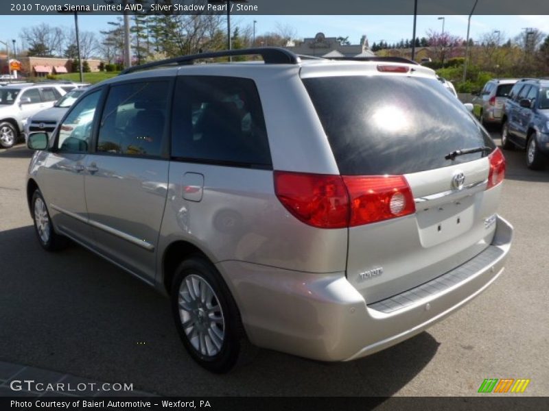 Silver Shadow Pearl / Stone 2010 Toyota Sienna Limited AWD