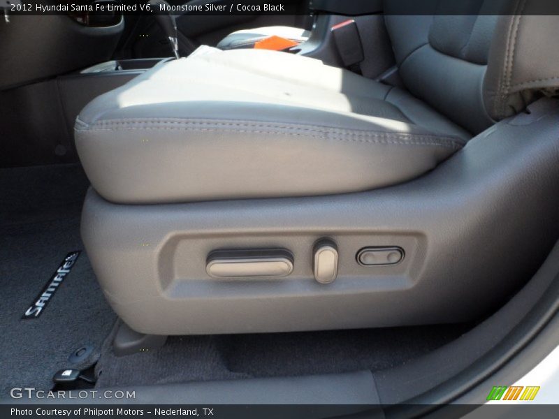 Moonstone Silver / Cocoa Black 2012 Hyundai Santa Fe Limited V6