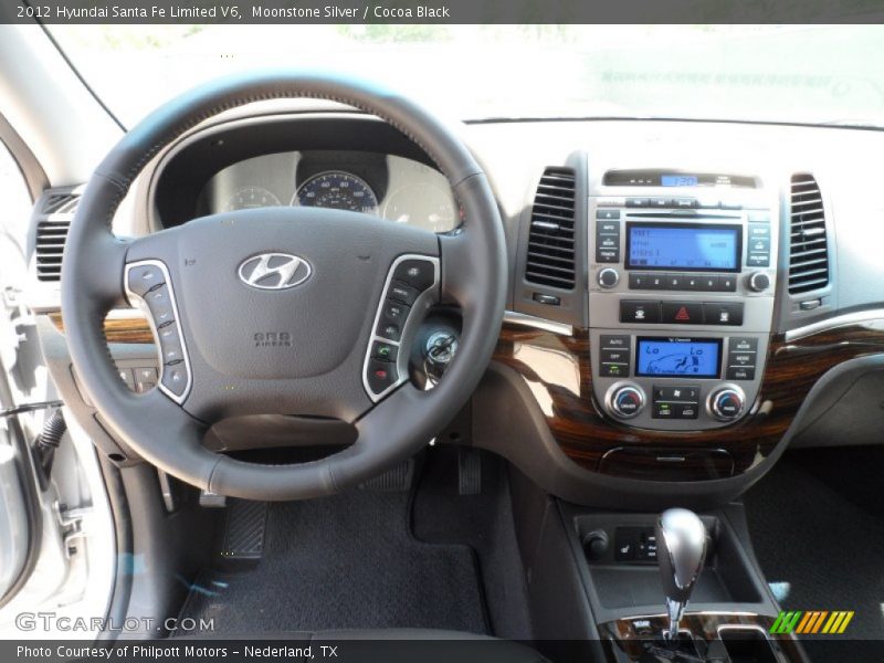 Moonstone Silver / Cocoa Black 2012 Hyundai Santa Fe Limited V6