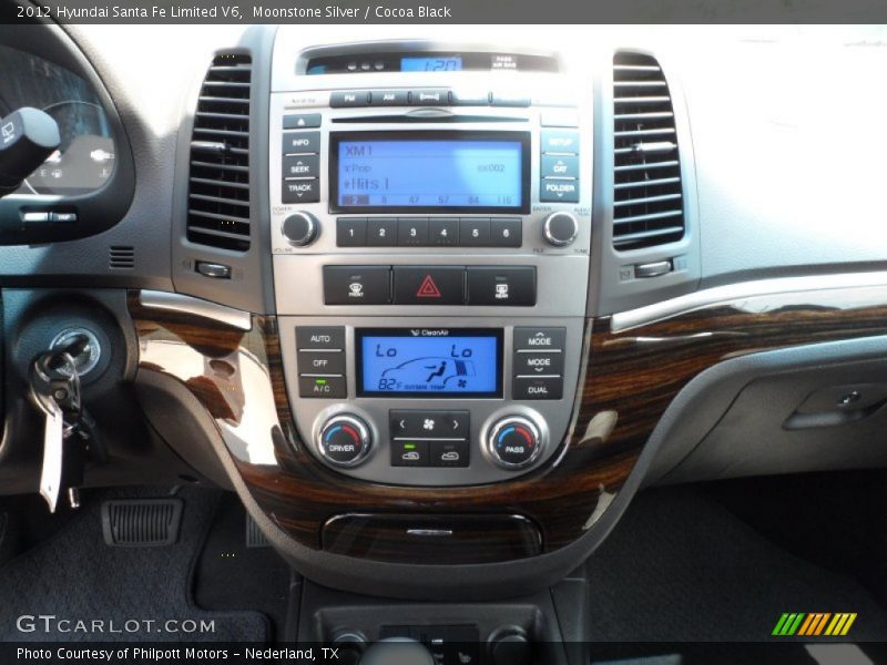 Moonstone Silver / Cocoa Black 2012 Hyundai Santa Fe Limited V6