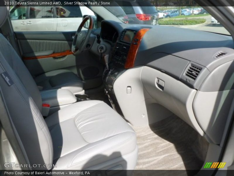 Silver Shadow Pearl / Stone 2010 Toyota Sienna Limited AWD