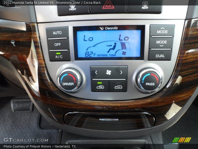 Moonstone Silver / Cocoa Black 2012 Hyundai Santa Fe Limited V6