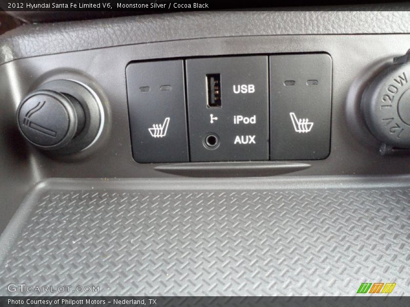 Moonstone Silver / Cocoa Black 2012 Hyundai Santa Fe Limited V6