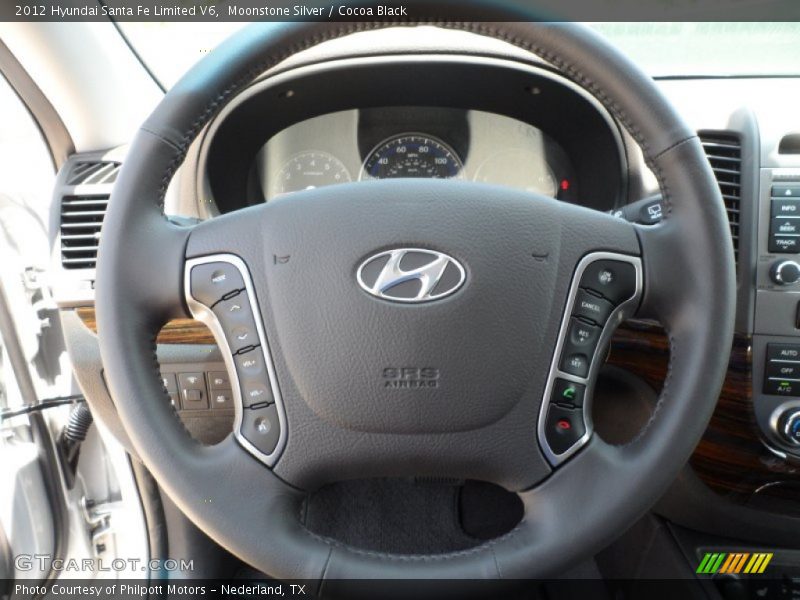 Moonstone Silver / Cocoa Black 2012 Hyundai Santa Fe Limited V6