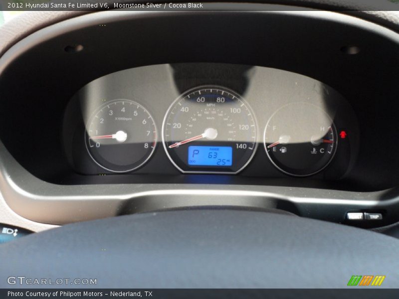Moonstone Silver / Cocoa Black 2012 Hyundai Santa Fe Limited V6