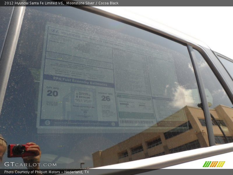 Moonstone Silver / Cocoa Black 2012 Hyundai Santa Fe Limited V6