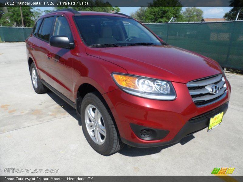 Sierra Red / Beige 2012 Hyundai Santa Fe GLS