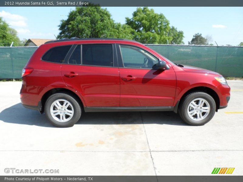 Sierra Red / Beige 2012 Hyundai Santa Fe GLS