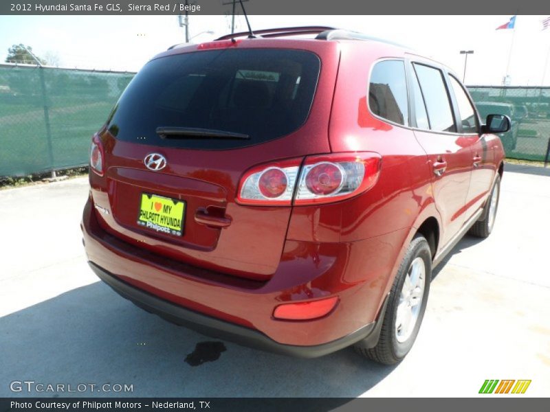 Sierra Red / Beige 2012 Hyundai Santa Fe GLS