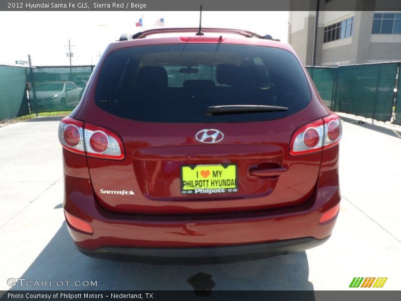 Sierra Red / Beige 2012 Hyundai Santa Fe GLS
