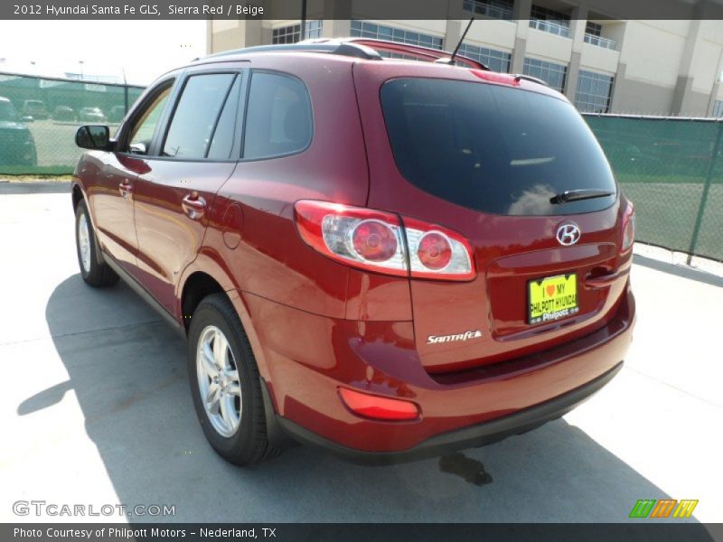 Sierra Red / Beige 2012 Hyundai Santa Fe GLS