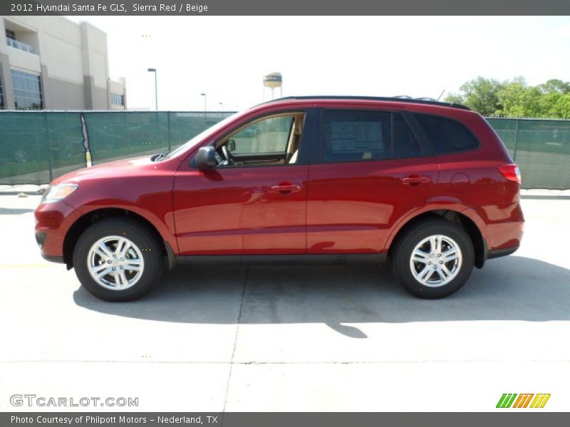 Sierra Red / Beige 2012 Hyundai Santa Fe GLS