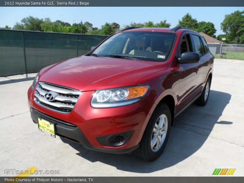 Sierra Red / Beige 2012 Hyundai Santa Fe GLS