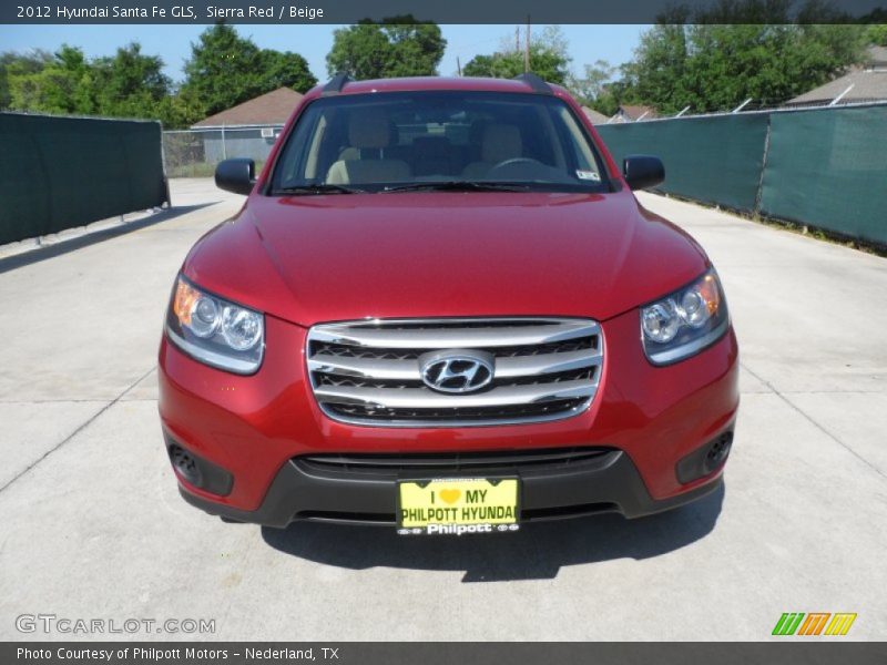 Sierra Red / Beige 2012 Hyundai Santa Fe GLS